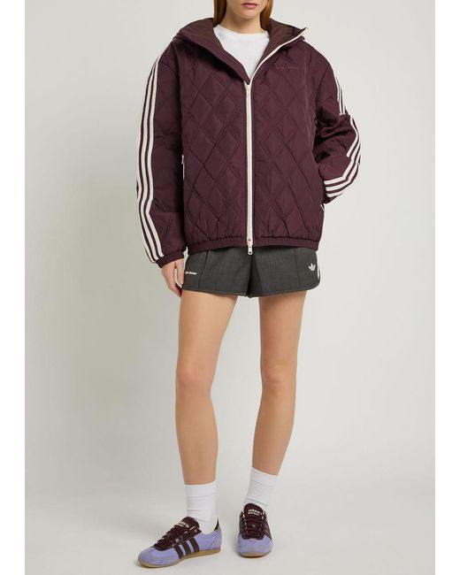 Adidas Purple X Wales Bonner Quilted Hooded Taffeta Jacket