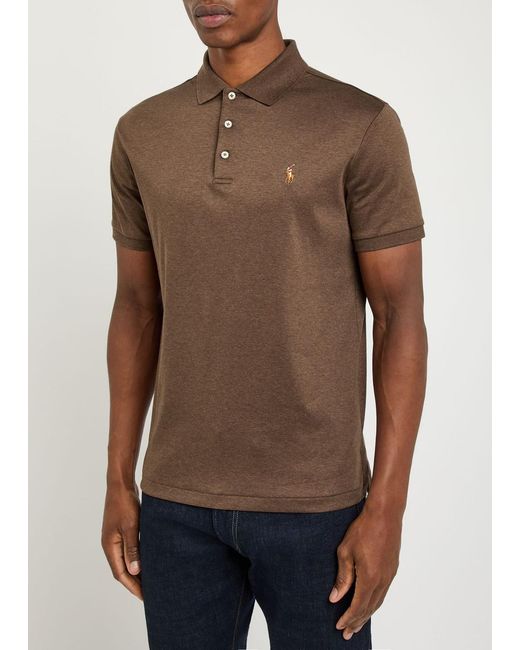 Polo Ralph Lauren Brown Logo-Embroidered Cotton Polo Shirt for men