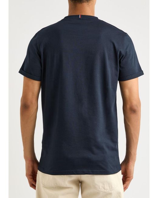 Les Deux Blue Lens Logo Cotton T-Shirt for men