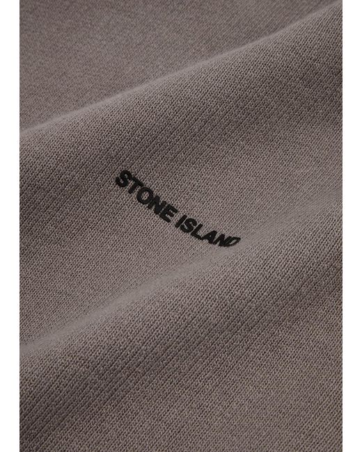 Stone Island Gray Logo-Print Cotton Sweatshirt for men