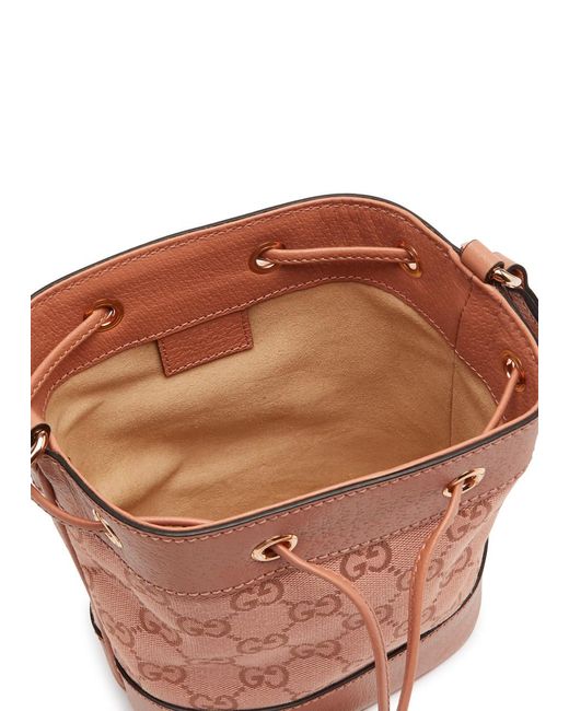 Gucci Brown Ophidia Small Monogrammed Bucket Bag