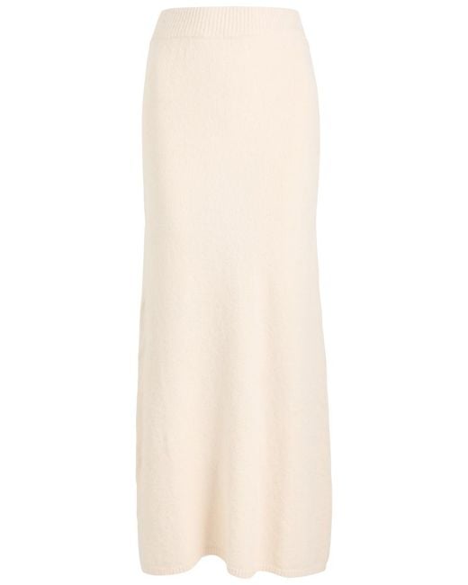 Almada Label Natural Umi Knitted Bouclé Pencil Skirt