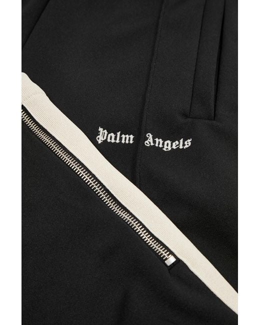 Palm Angels Black Logo Striped Jersey Track Pants for men