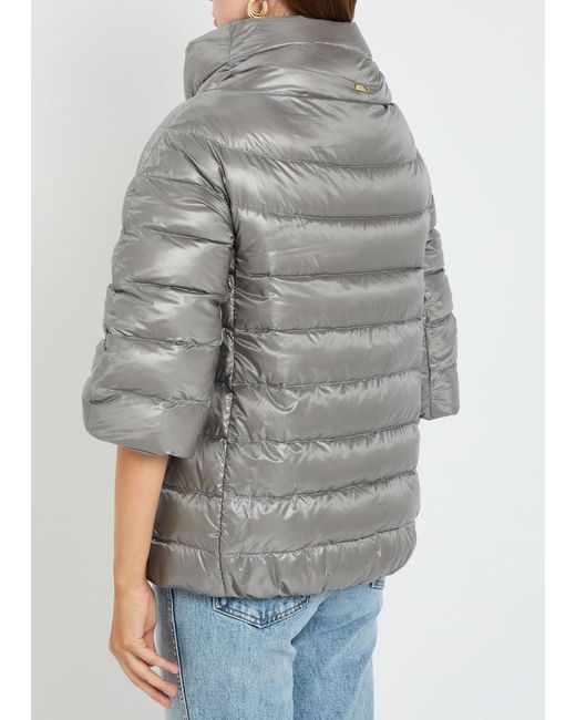Herno Gray Quilted Shell Jacket