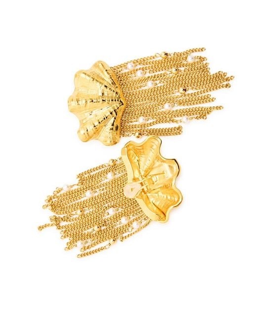 Chloé Metallic The Chloé Shells Fringed Drop Earrings