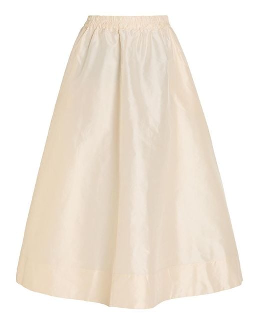 Suzie Kondi Natural Koula Silk-Taffeta Midi Skirt