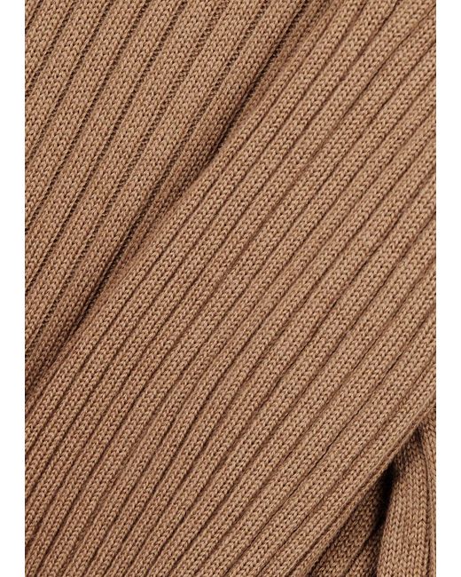 Moncler Brown Ribbed Wool-blend Top