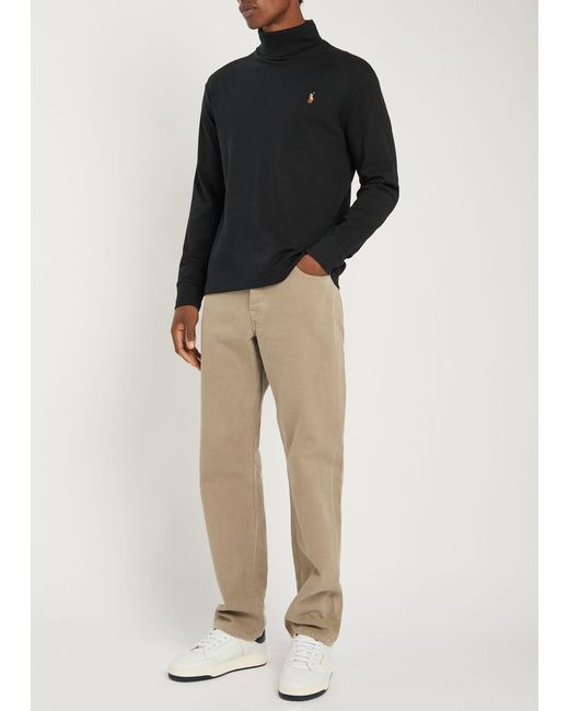 Polo Ralph Lauren Black Roll-Neck Cotton Top for men