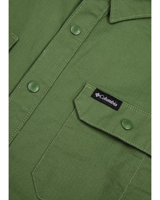 Columbia Green Landroamer Stretch-Cotton Overshirt for men