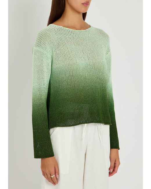 Vince Green Dip-Dye Dégradé Cotton-Blend Jumper