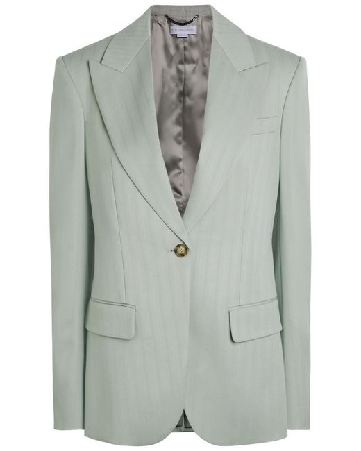 Stella McCartney Gray Single-Breasted Wool Blazer