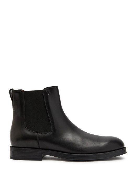 Tod's Black Leather Chelsea Boots for men