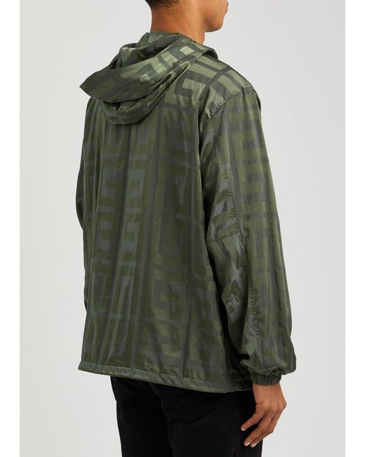 Givenchy Green 4g Logo-jacquard Satin-shell Jacket for men