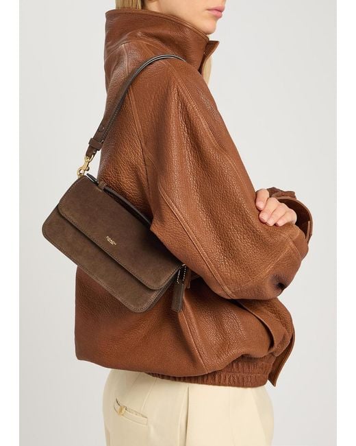 COACH Brown Elora Suede Top Handle Bag