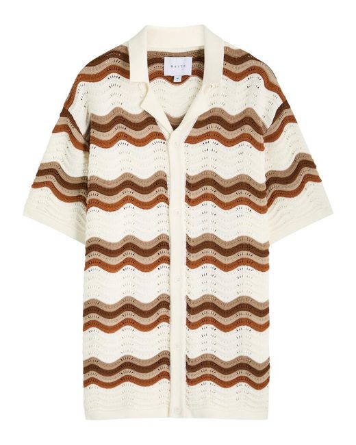 Raith Natural Primavera Wave Crochet Knit Shirt for men