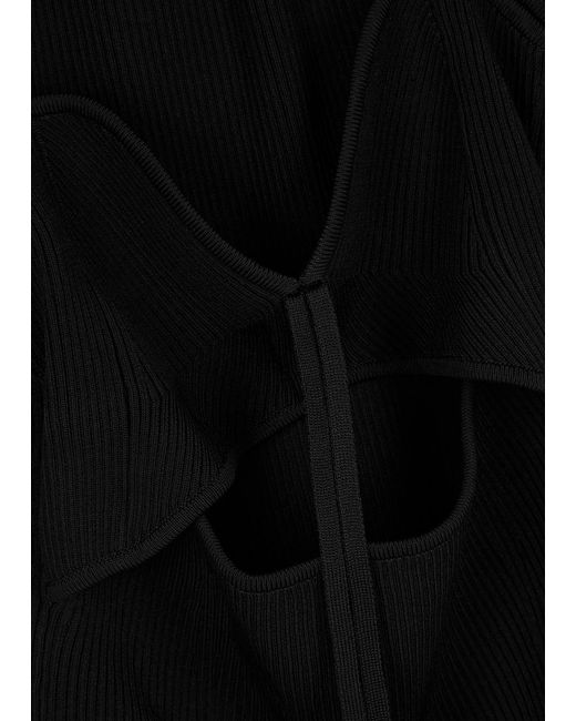 Jonathan Simkhai Black Alexia Cut-out Ribbed-knit Top