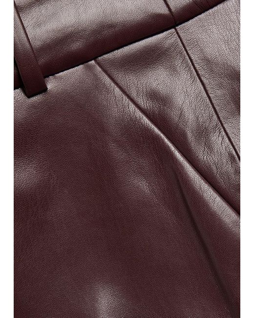 Alice + Olivia Purple Alexander Wide-Leg Faux Leather Trousers