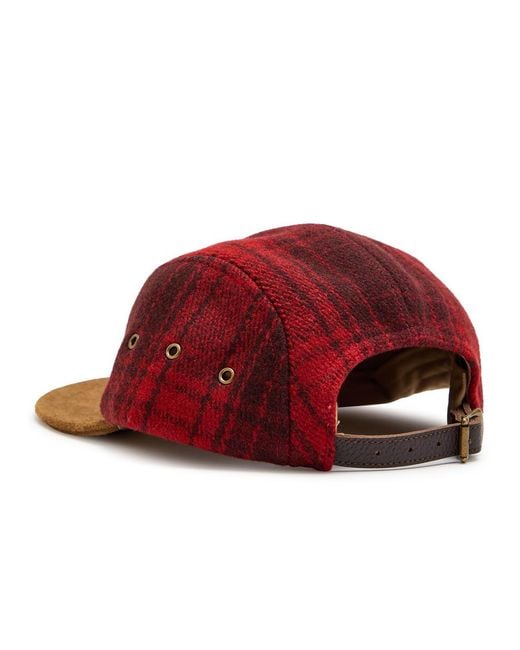 Polo Ralph Lauren Red Checked Suede And Wool Cap for men