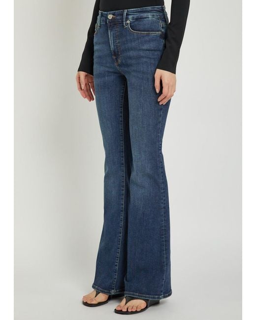 GOOD AMERICAN Blue Good Legs Skinny Flared-Leg Jeans