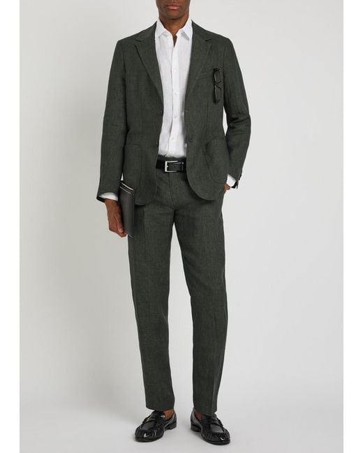 Sunspel Black Linen Blazer for men