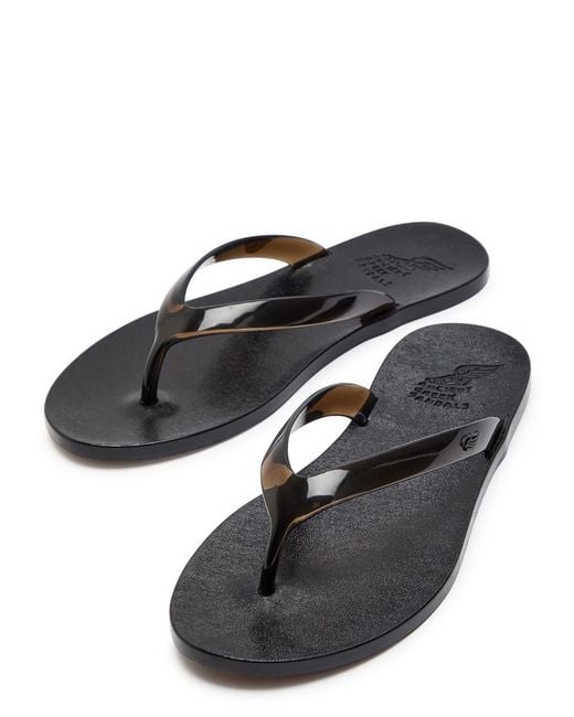 Ancient Greek Sandals Black Jelly Flip Flops