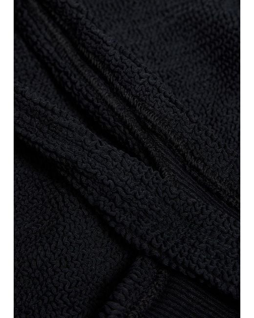 Hunza G Black Coverage Square-Neck Crinkle Swimsuit