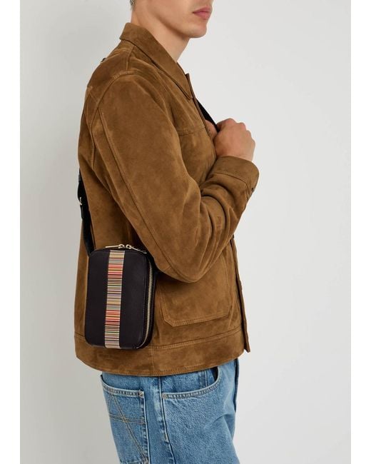 Paul Smith Flight Leather Cross-Body Bag in Black for Men | Lyst