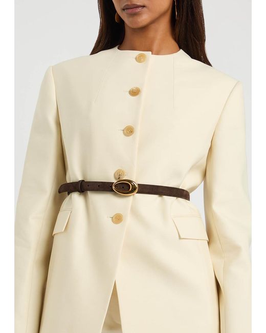 Khaite Black Olivia Suede Belt