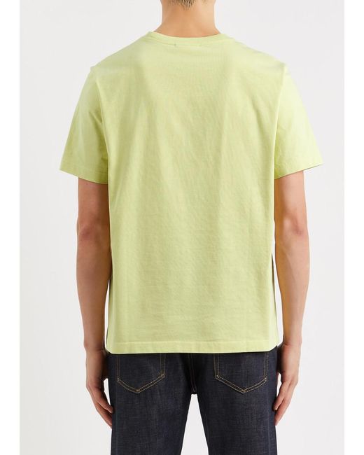 Maison Kitsuné Yellow Logo-print Cotton T-shirt for men