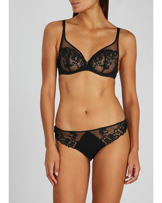 Simone Perele Black Saga Guipure Lace Full-Cup Bra