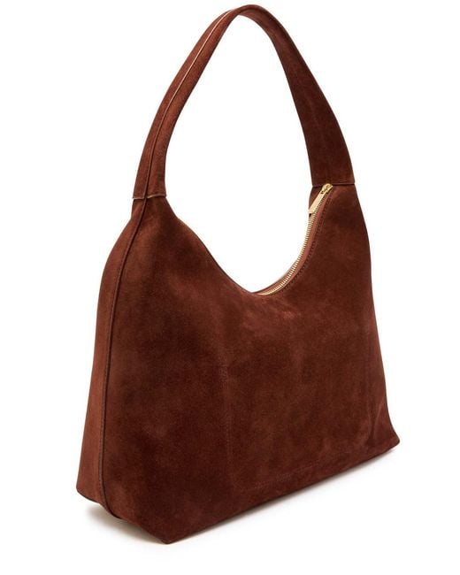 Mansur Gavriel Brown Candy Hobo Suede Shoulder Bag