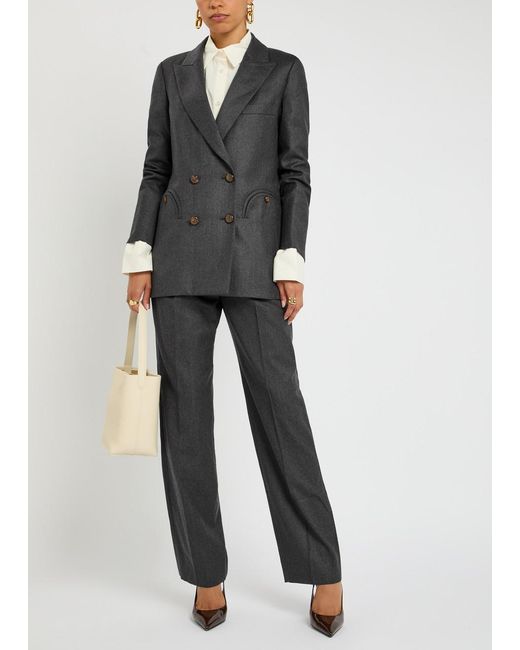 Blazé Milano Gray Fox Pleated Wool Trousers