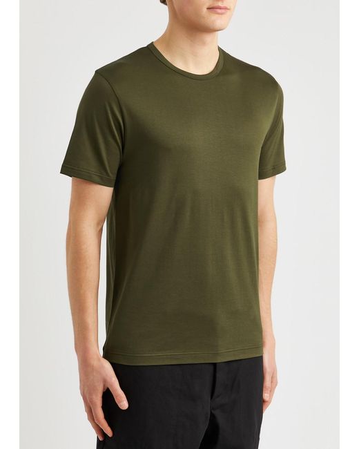 Sunspel Green Cotton T-shirt for men