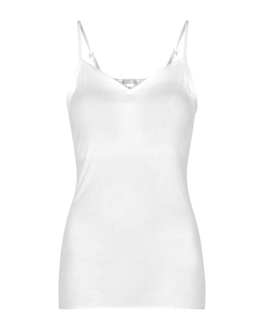 Hanro White Seamless Padded Cotton Top