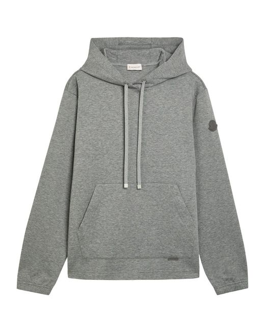 Moncler Gray Logo Cotton-Blend Sweatshirt for men