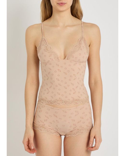 Skims Natural Printed Stretch-Jersey Cami And Boyshort Set