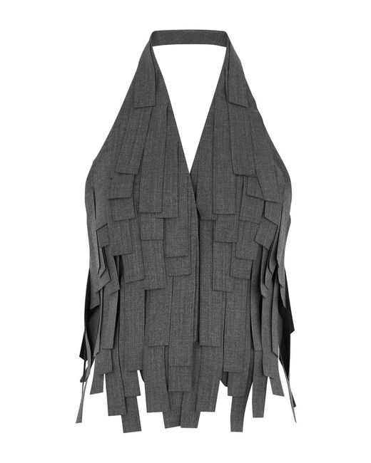 A.W.A.K.E. MODE Gray A. W.a. K.e Mode Laser-cut Fringed Vest