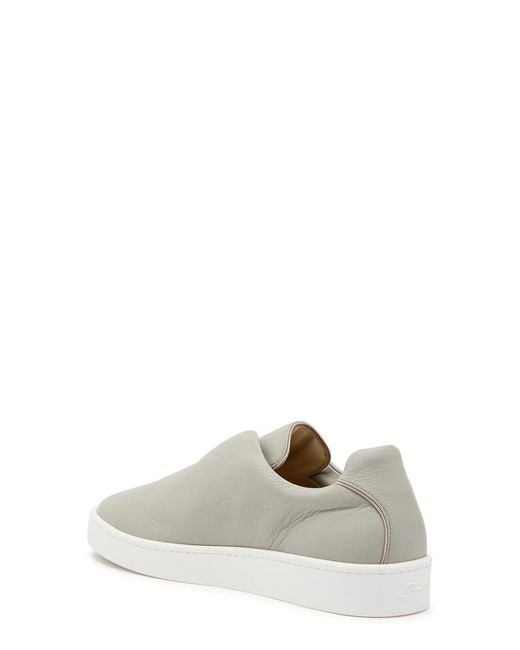 Aurélien White Aur3 Grained Leather Sneakers for men