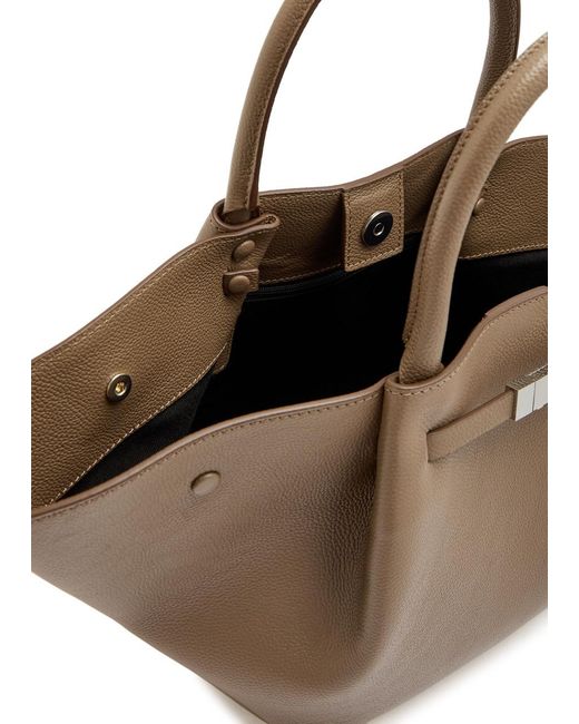 DeMellier London Brown The New York Midi Grained Leather Tote
