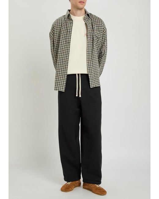Picante Black Everyday Wide-Leg Cotton Sweatpants for men