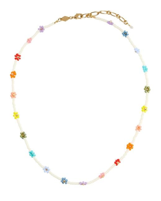 Anni Lu White Flower Power 18kt Gold-plated Beaded Necklace