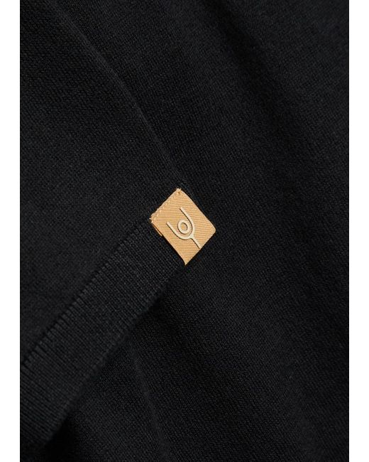 Now You Live Black Pickwell Fine-Knit Cotton Polo Shirt for men