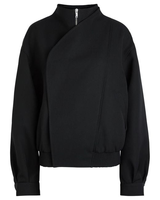 ARMARIUM Black Salma Panelled Wool Bomber Jacket