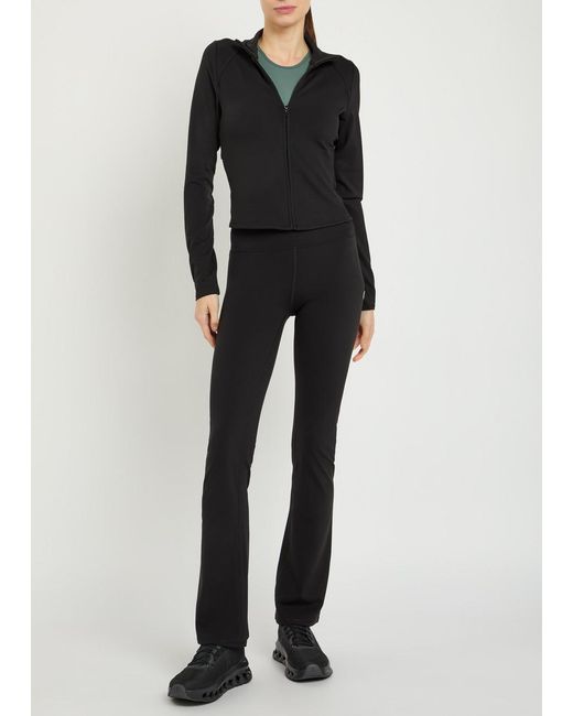 vuori Black All The Feels Zip Up Stretch-Jersey Top