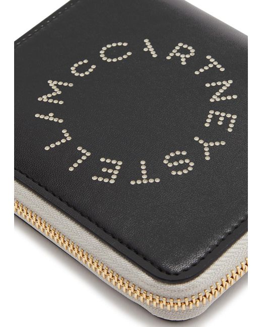 Stella McCartney Black Stella Logo Mini Faux Leather Wallet