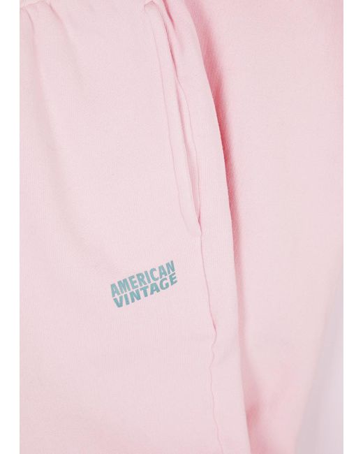 American Vintage Pink Izubird Logo Stretch-cotton Sweatpants