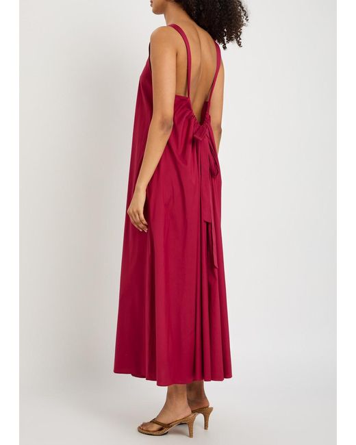 Max Mara Gathered-Back Cotton-Blend Maxi Dress