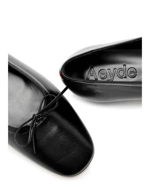 Aeyde Black Delfina Leather Ballet Flats
