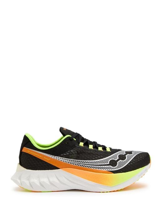 Saucony Green Endorphin Pro 4 Panelled Mesh Trainers for men