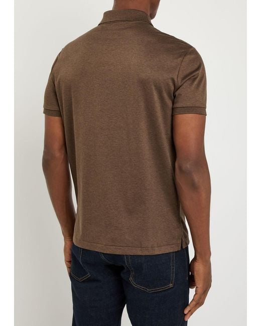 Polo Ralph Lauren Brown Logo-Embroidered Cotton Polo Shirt for men